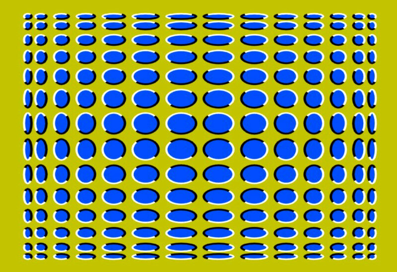 blue circles optical illusion