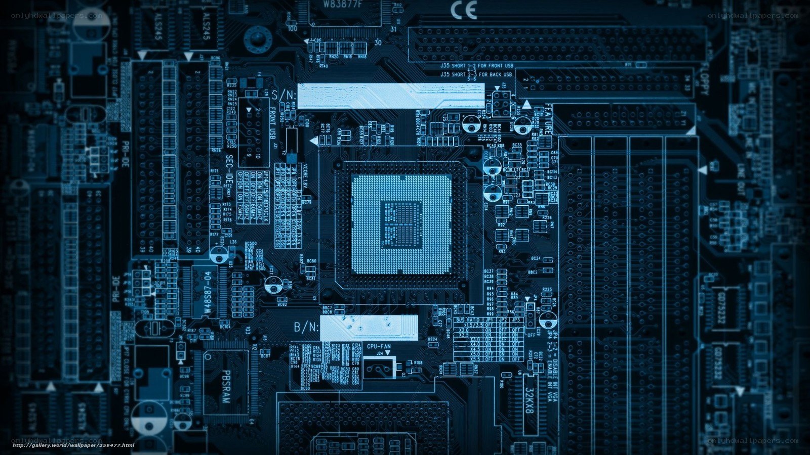 blue circuit board close-up
