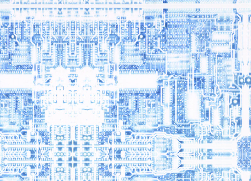 blue circuit board pattern
