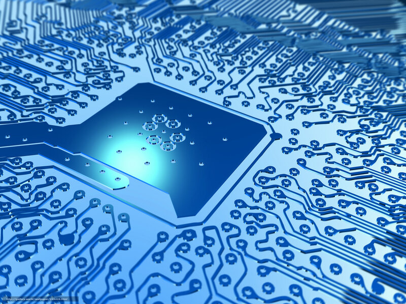 Blue Circuit Board — Technological