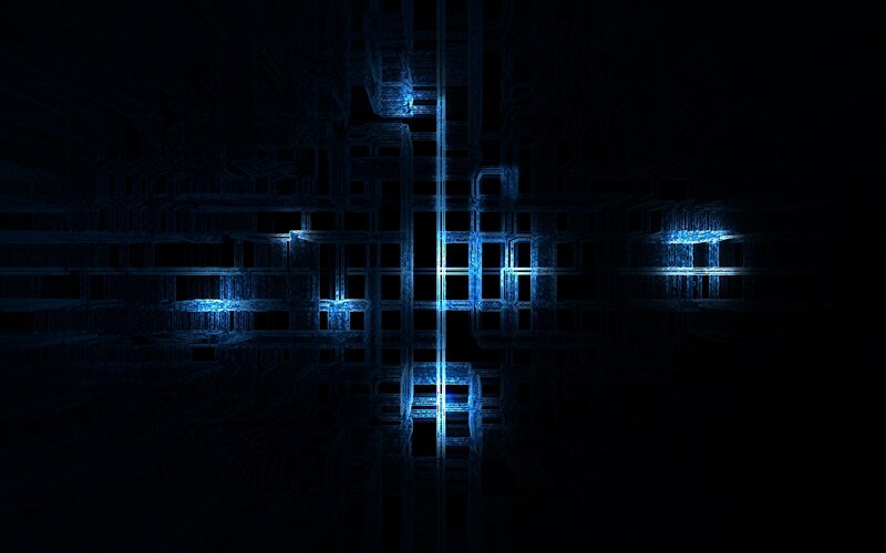 Blue Circuit Grid — Dark
