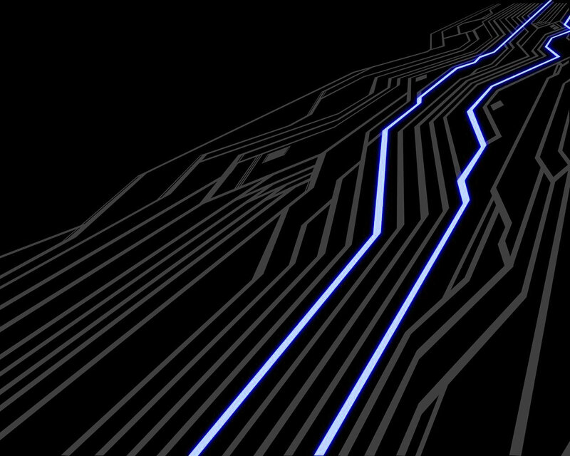 blue circuit lines on black