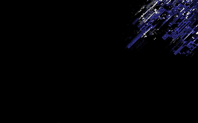 blue circuit pattern on black