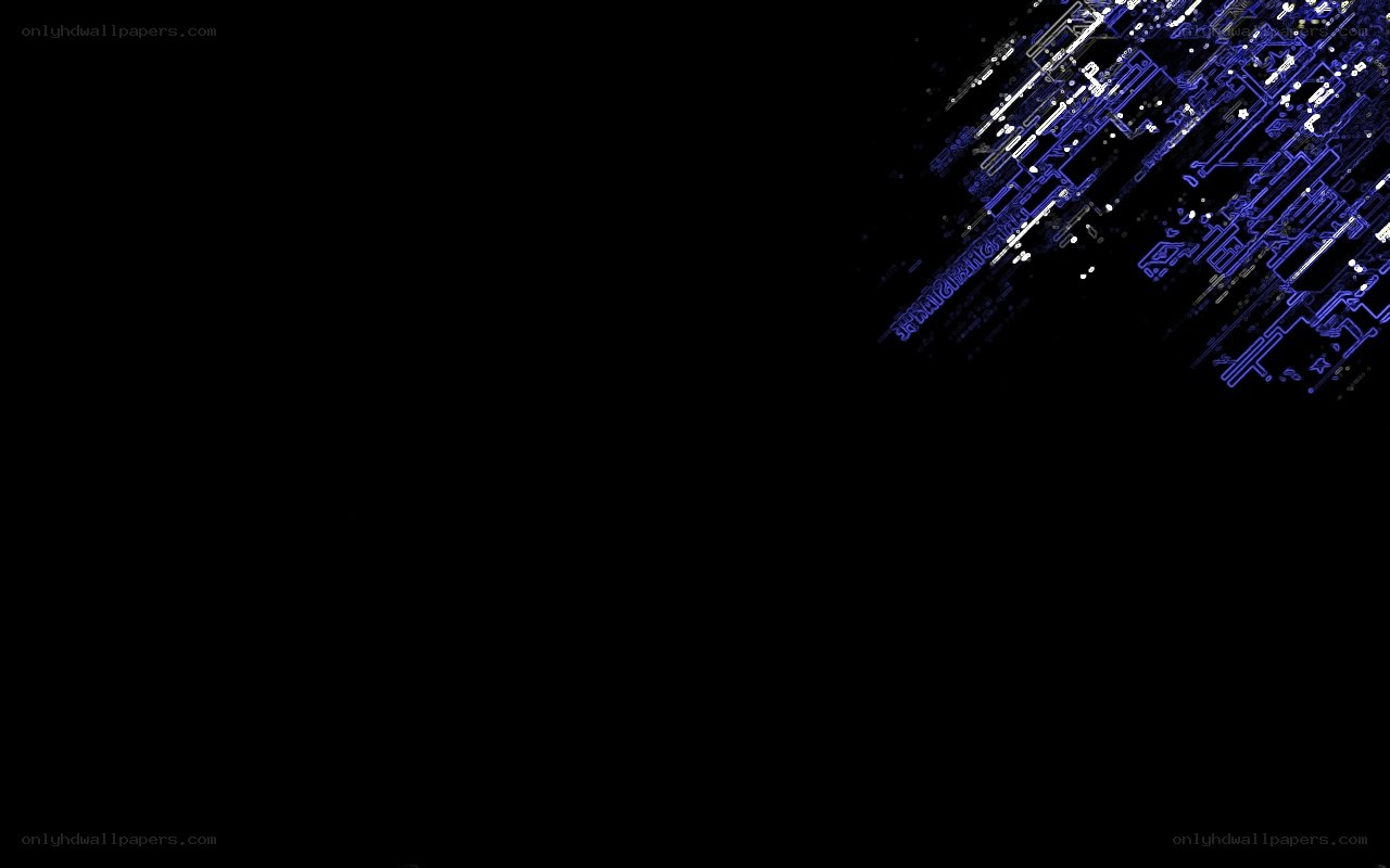 blue circuit pattern on black