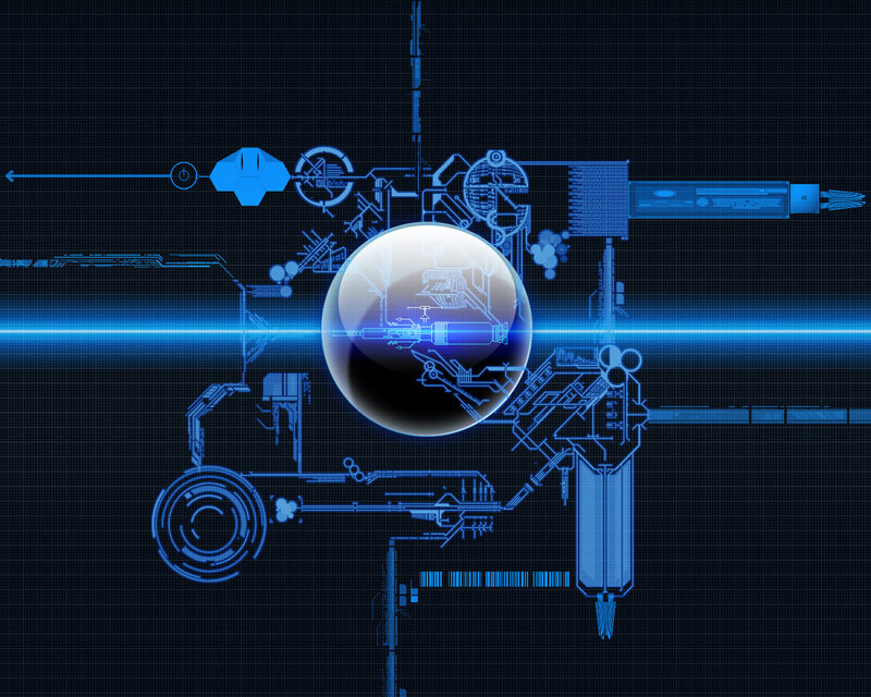Blue Circuit Schematic — Technological, Digital Art
