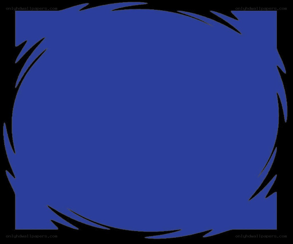blue circular frame with black outline