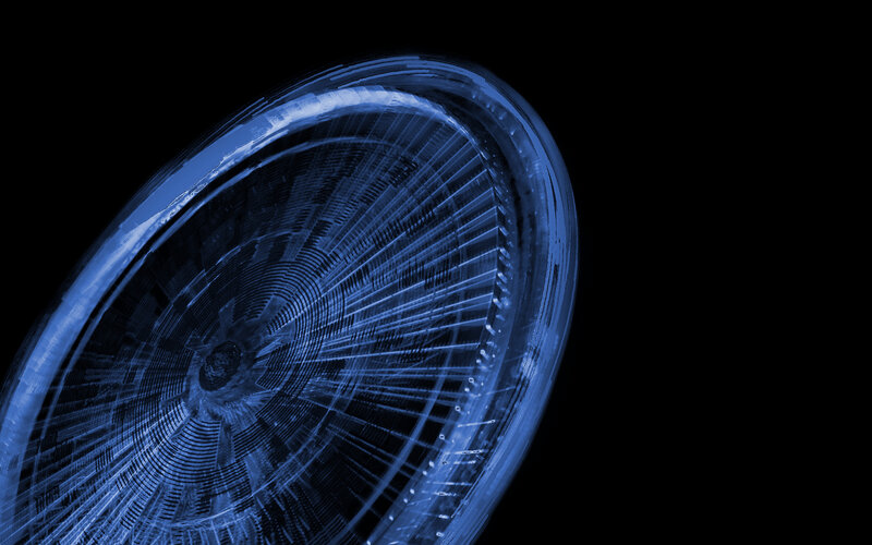 Blue Circular Light Fixture