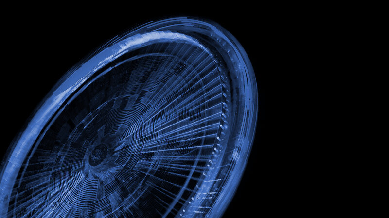 Blue Circular Mechanical Part