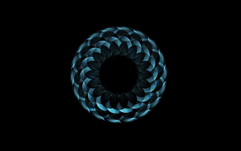 Blue Circular Pattern — Black