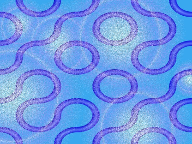 Blue Circular Pattern — Calm, Abstract, Circles, Waves