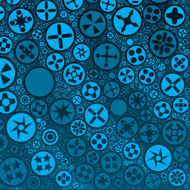 Blue Circular Pattern — Geometric