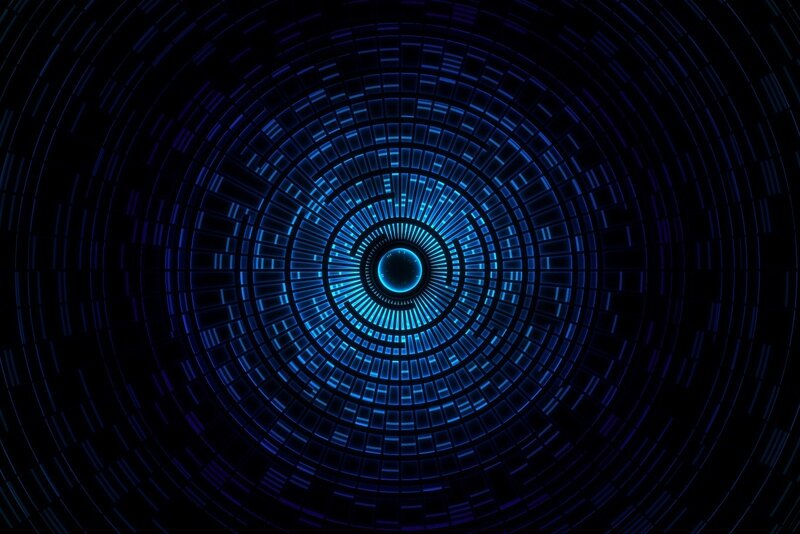 Blue Circular Tunnel — Abstract