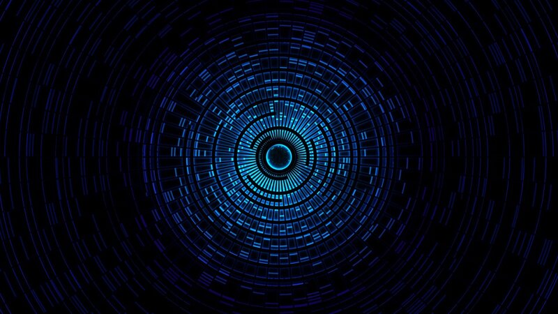 Blue Circular Tunnel