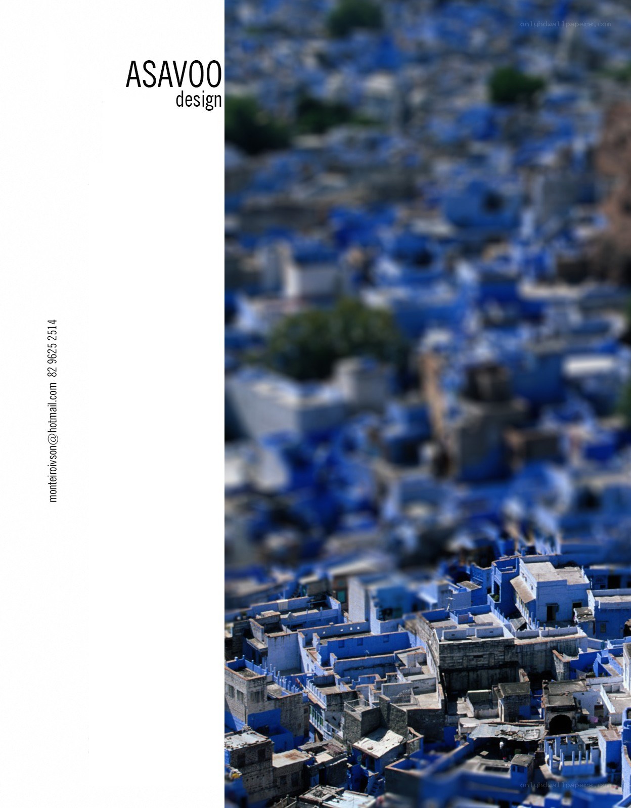 Blue city aerial view