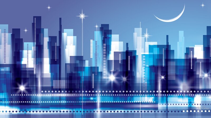 Blue City Skyline — Serene