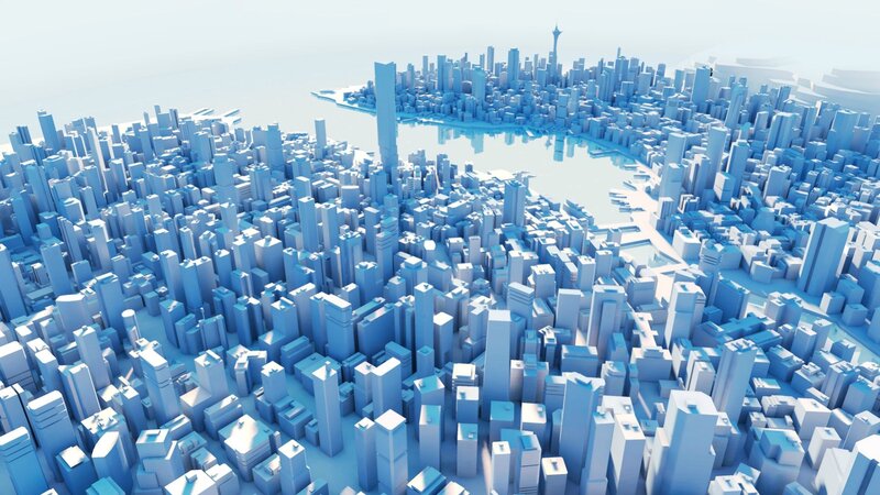 Blue Cityscape Model — Serene