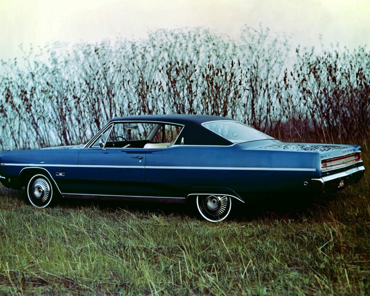 Blue classic American car