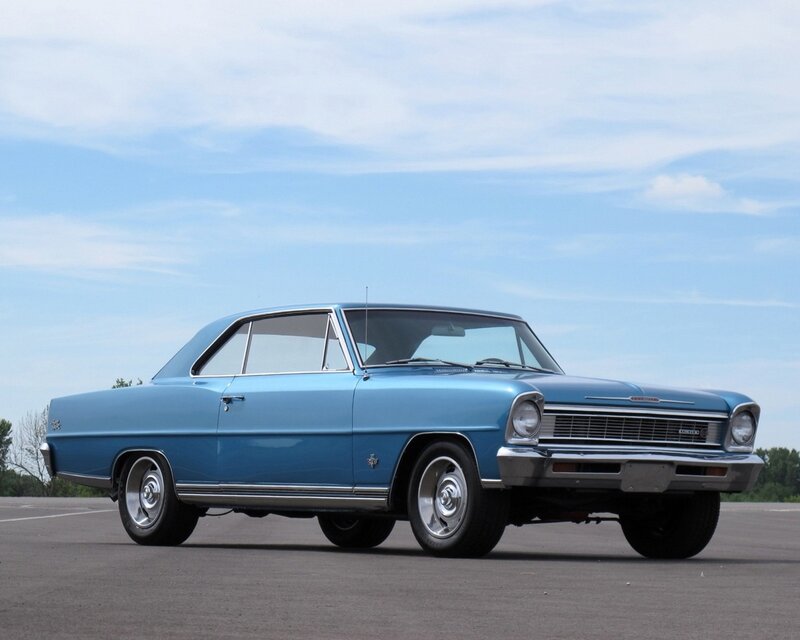 Blue classic American car