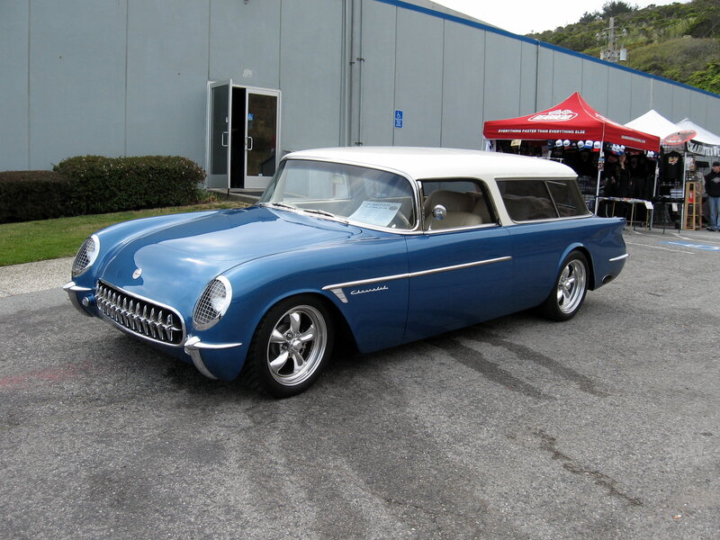 Blue classic car at outdoor show