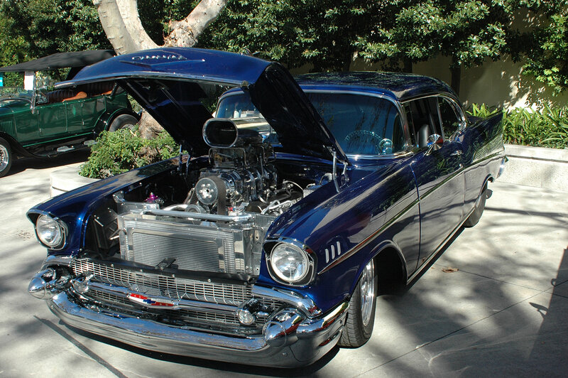 Blue Classic Car — Calm, Afternoon, Photograph, Engine