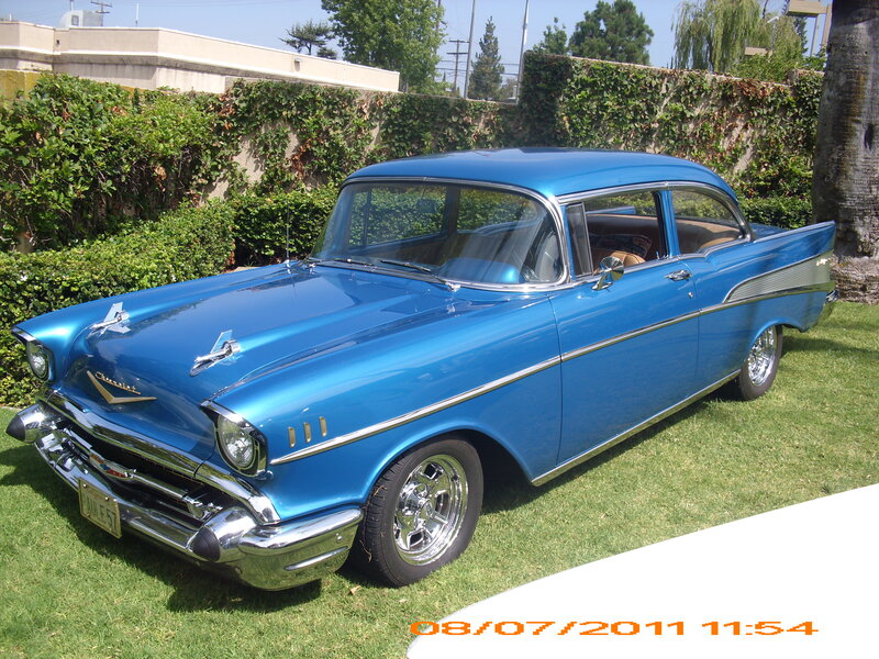 Blue Classic Car — Calm, Afternoon, Photograph, Grass
