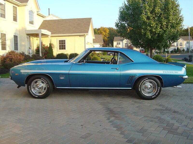 Blue Classic Car — Calm, Afternoon, Photograph, House, Tree
