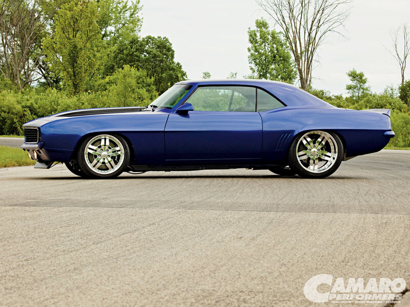 Blue Classic Car — Calm, Afternoon, Photograph, Trees