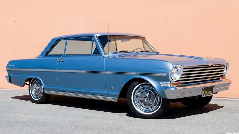 Blue Classic Car — Calm, Afternoon, Photograph, Wall, License Plate, Silver