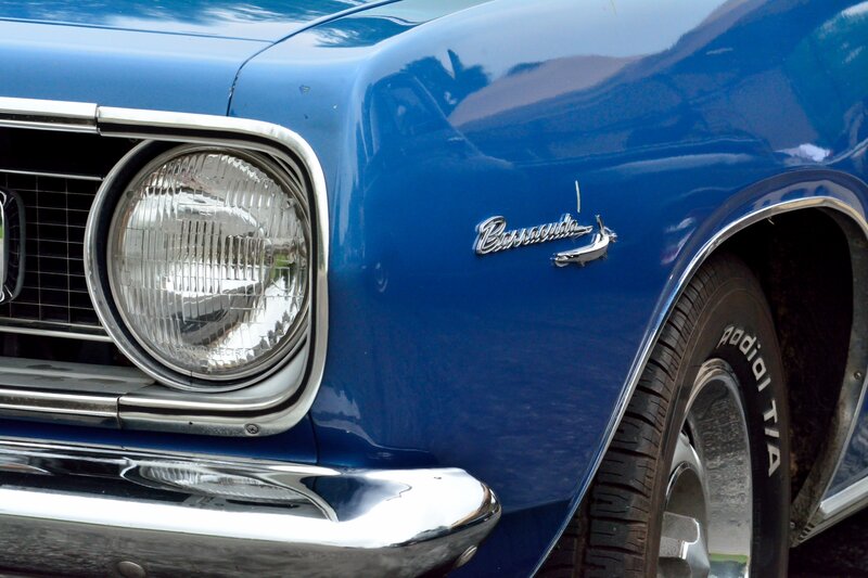 Blue Classic Car — Calm, Photograph, Headlight, Wheel