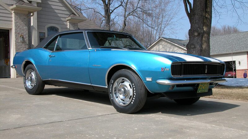 Blue Classic Car — Calm, Winter, Photograph