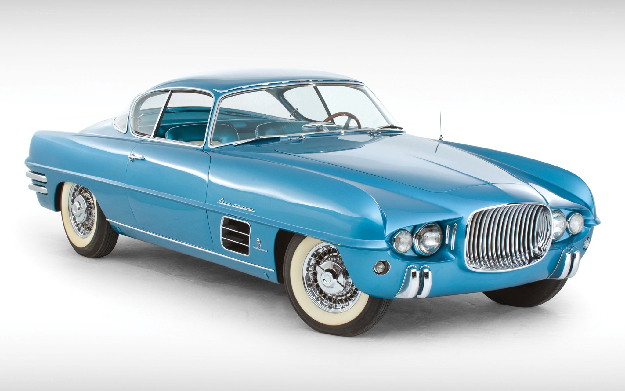 Blue classic car coupe