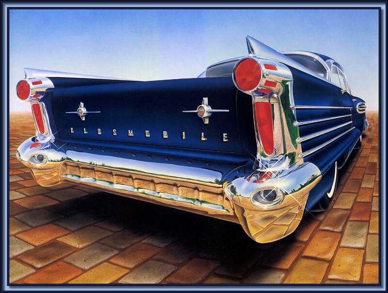 Blue Classic Car — Dramatic, Afternoon
