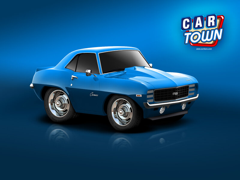 Blue Classic Car — Dramatic, Digital Art