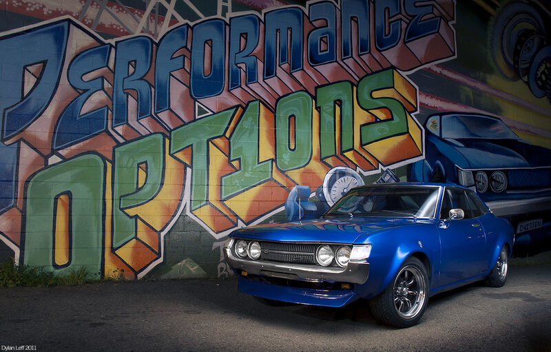 Blue Classic Car — Dramatic, Night