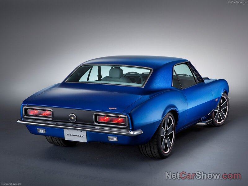 Blue Classic Car — Dramatic, Photograph, Back View