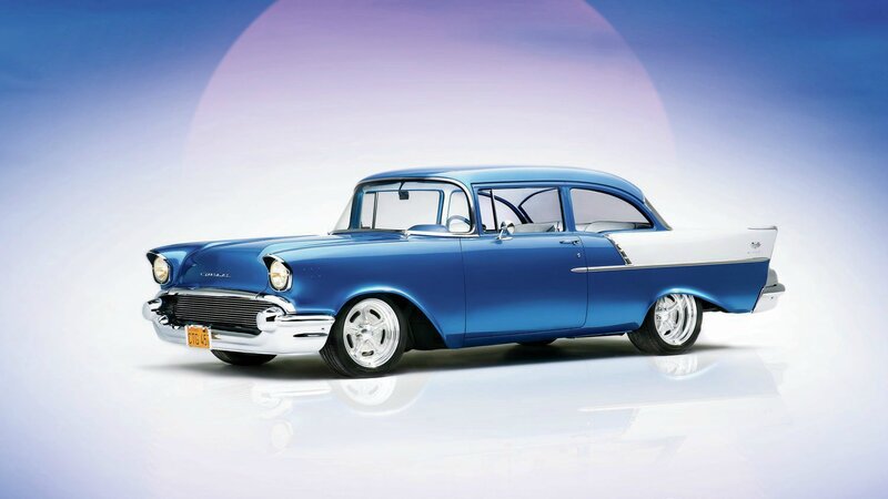 Blue Classic Car — Dramatic, Photograph, License Plate, Wheel