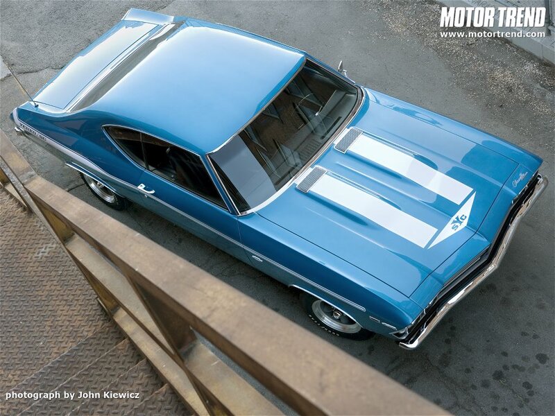 Blue Classic Car — Dramatic, Photograph, Railing