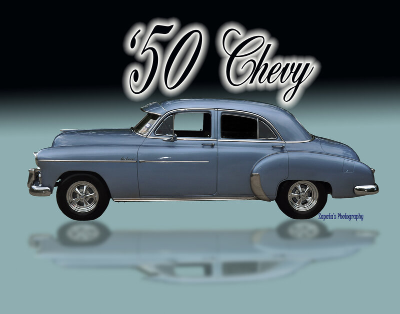 Blue Classic Car — Dramatic, Photograph