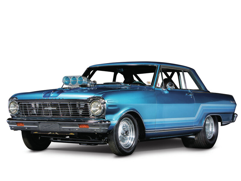 Blue Classic Car — Dramatic, Photograph, Twin Carburetors