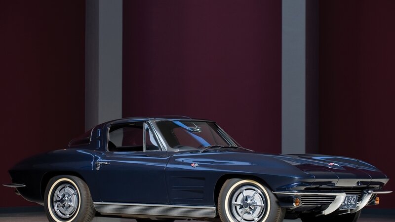 Blue Classic Car — Dramatic, Photograph, Wall, License Plate