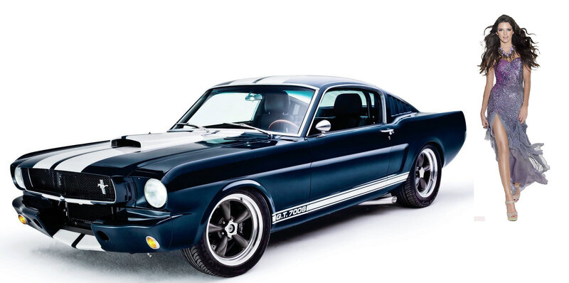 Blue Classic Car — Dramatic, Photograph, Woman