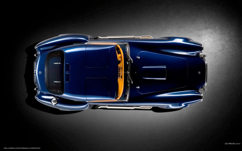Blue Classic Car — Dramatic, Photograph, Yellow Interior