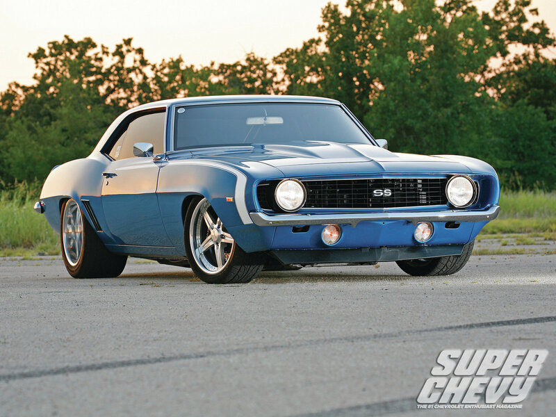 Blue Classic Car — Dramatic, Sunset