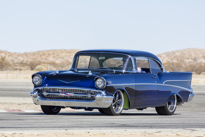 Blue Classic Car — Dynamic, Afternoon, Photograph, Driver, Desert
