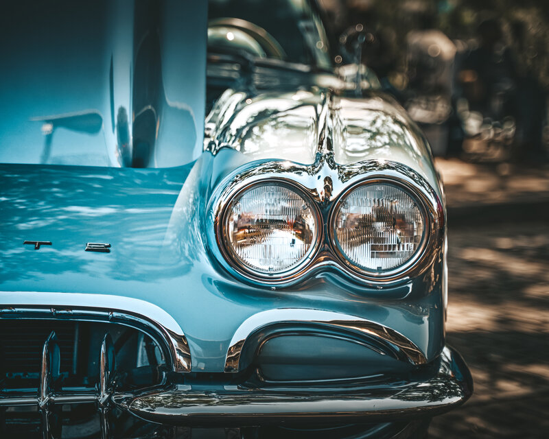 Blue Classic Car Front