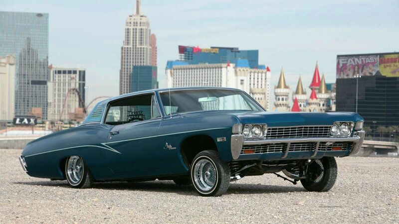 blue classic car in las vegas