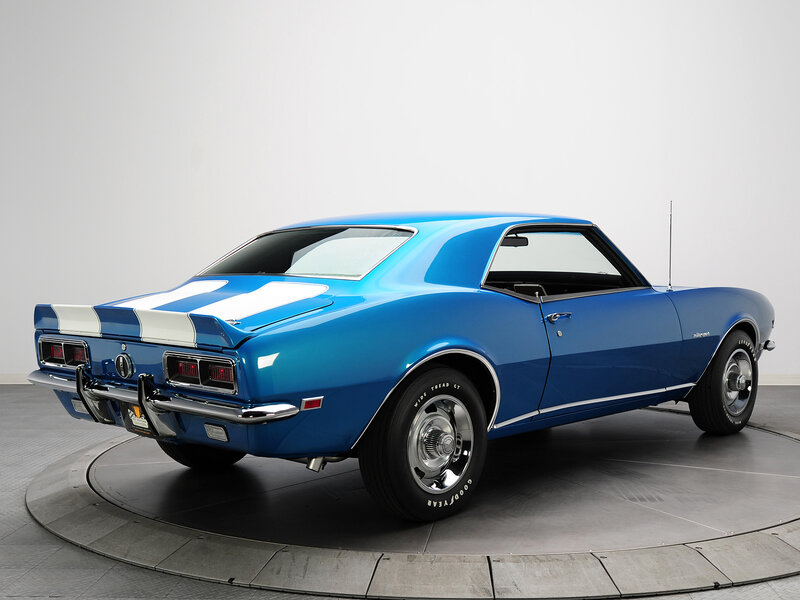 Blue Classic Car — Neutral, Photograph, White Stripes