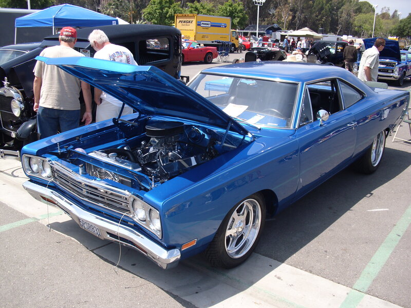 Blue Classic Car — Outdoor, Afternoon, Photograph, People