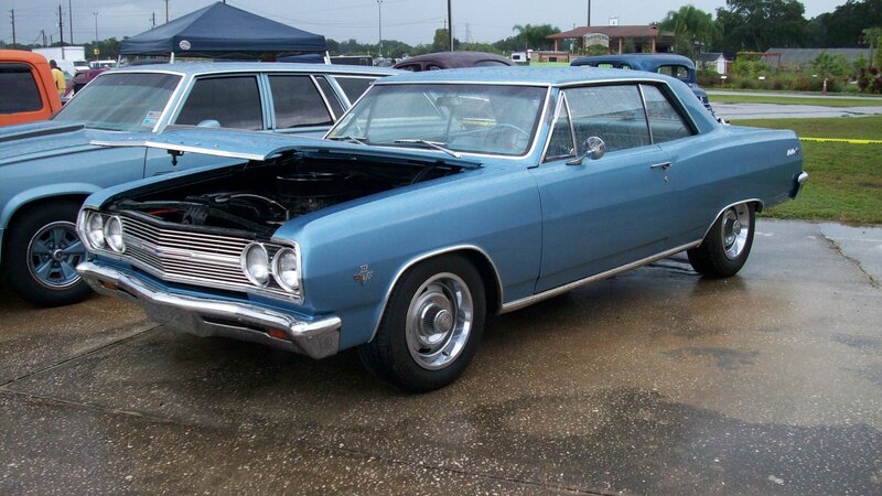 Blue Classic Car — Overcast, Photograph, Car Show