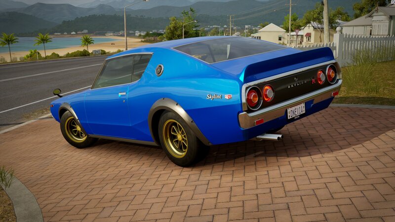 Blue Classic Car — Serene, Afternoon, 3d Render, Road